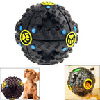 Pet Dog and Cat Food Dispenser Squeaky Giggle Quack Sound Training Toy Chew Ball, Size: S, 7cm Black, Size: M, 9cm Black, Size: L, 11cm Black Size: S, 7cm Black S-HPS-0337A
