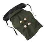 Gorgeous Woolen Cloth with Fur Collar Dog Coat Pet Clothes, Size: XL , Size: S(Deep Green)