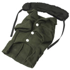 Gorgeous Woolen Cloth with Fur Collar Dog Coat Pet Clothes, Size: XL , Size: S(Deep Green)