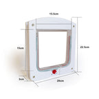 Cat / Small-scale Dog Friendly Transparent Flap, Universal 4 Way Locking, White