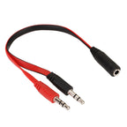 Noodle Style 3.5mm Jack Microphone + Earphone Cable for PC / Laptop, Length: 22cm – Durable Build, Easy to Use