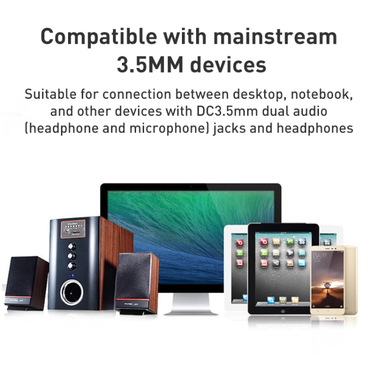 Noodle Style 3.5mm Jack Microphone + Earphone Cable for PC / Laptop, Length: 22cm – Durable Build, Easy to Use