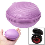 Grid Style Portable Carrying Bag Box for Headphone / Earphone, Purple Purple Purple
