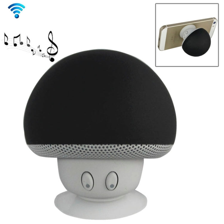 Mushroom Shape Bluetooth Speaker with Suction Holder Black