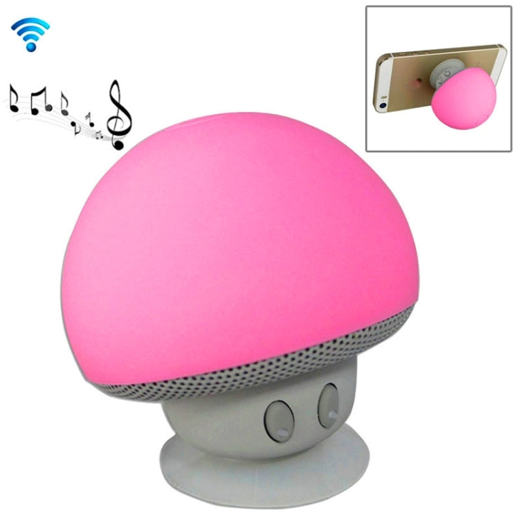 Mushroom Shape Bluetooth Speaker with Suction Holder Pink