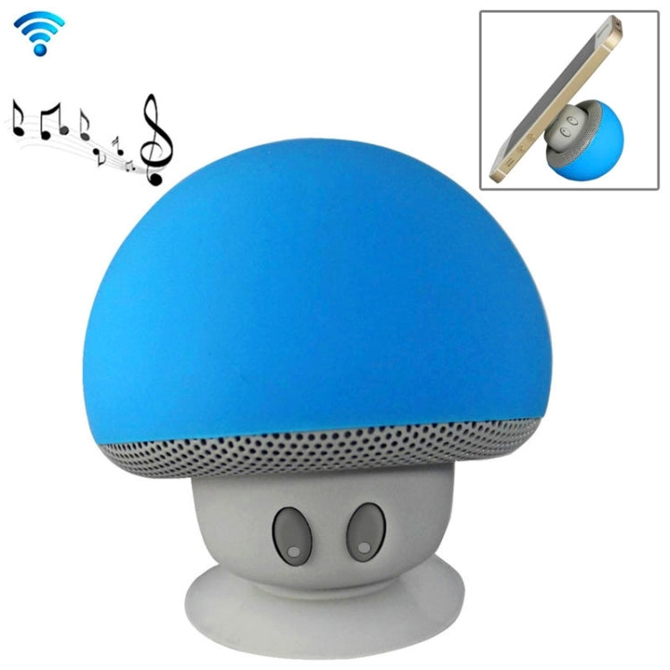 Mushroom Shape Bluetooth Speaker with Suction Holder Blue
