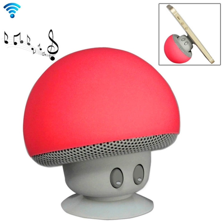 Mushroom Shape Bluetooth Speaker with Suction Holder Red