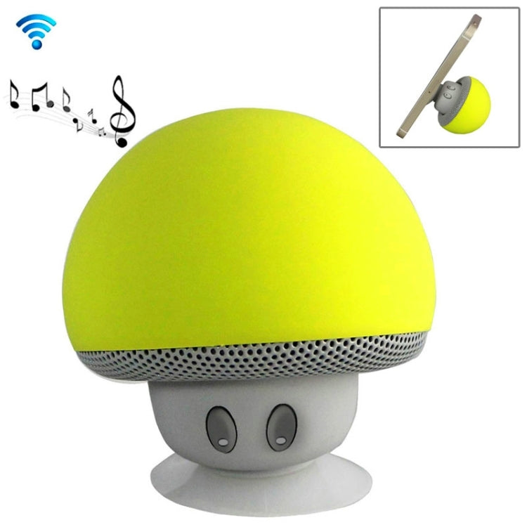 Mushroom Shape Bluetooth Speaker with Suction Holder Yellow
