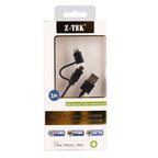 1m MFI 2 in 1 8 pin + Micro USB 2.0 Male to USB Data Sync Charging Cable