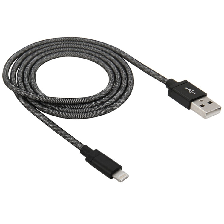 Net Style Metal Head 8 Pin to USB Data / Charger Cable, Cable Length: 1m Black
