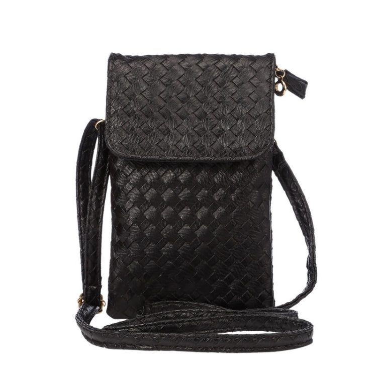 Woven Texture Universal Vertical Style Universal PU Leather Carrying Bag for iPhone 6s Plus / 6 Plus, Galaxy Note 5 & Note 4 & Note 3 / A8 / S6 edge / S6 edge+, Huawei P8 / P7 / Honor 6 Plus Black