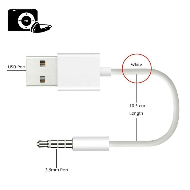 JW-SM1 Cable – USB to 3.5mm Jack Data Sync & Charge Cable for iPod shuffle 1st /2nd...