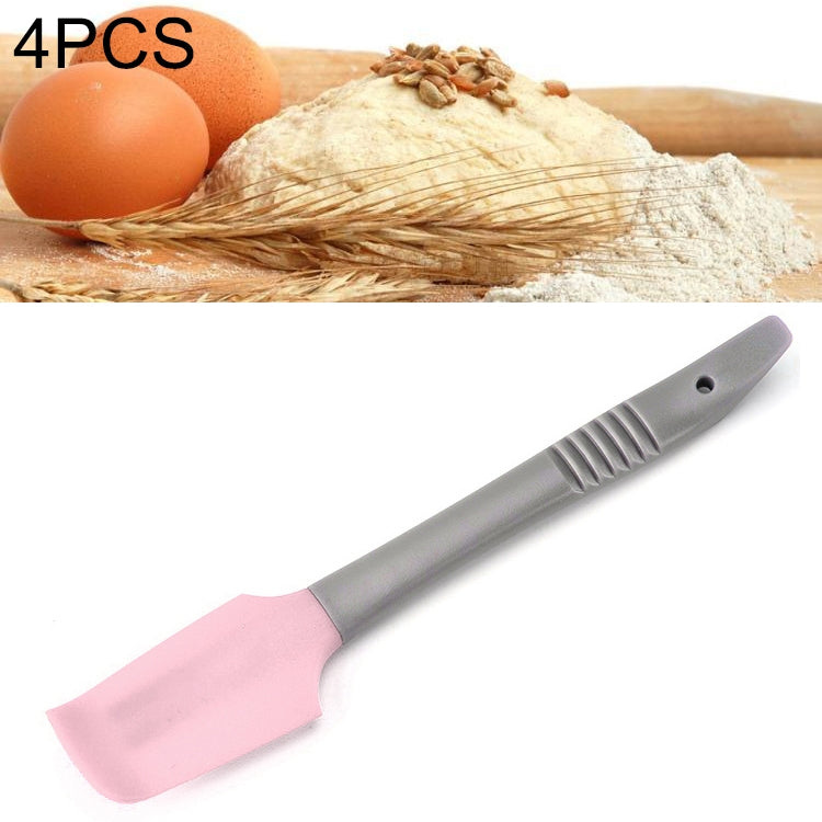 4 PCS Silicone Scraper Butter Spreader Knife Cake Smoother Cake Baking Tool, Silicone Scraper(Pink), Silicone Scraper(Blue) Silicone Scraper(Pink) Pink