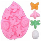 8-in-1 Insect Butterfly Dragonfly Beetle Shaped Silica Cake Mold, 8 In 1(Pink) 8 In 1(Pink)