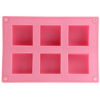 High Quality 6 Holes Square Shape Silicone Material Cake Mold, Square Shape