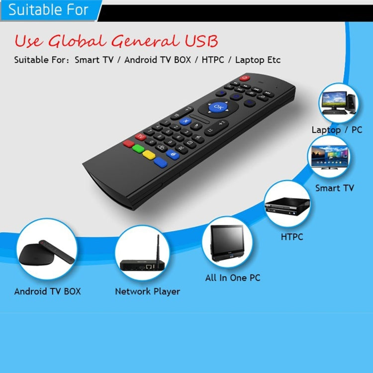 MX3 Air Mouse Wireless 2.4G Remote Control Keyboard with Browser Shortcuts for Android TV Box / Mini PC, Air Mouse – Plug-and-play