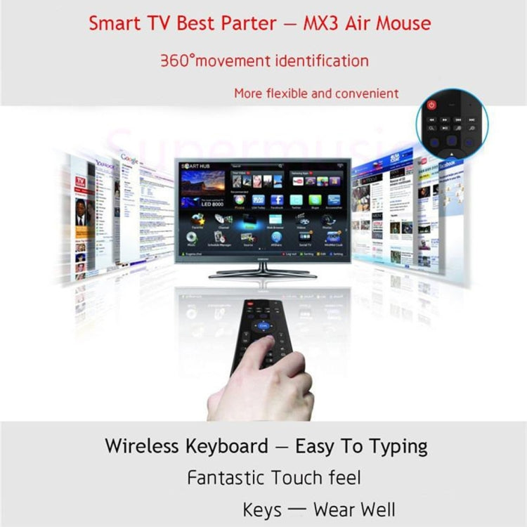 MX3 Air Mouse Wireless 2.4G Remote Control Keyboard with Browser Shortcuts for Android TV Box / Mini PC, Air Mouse – Plug-and-play