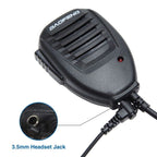 Baofeng Clip-on Speaker Microphone for Walkie Talkies, 3.5mm + 2.5mm Earphone + Mic Plug, Microphone – Durable Build, Easy to Use