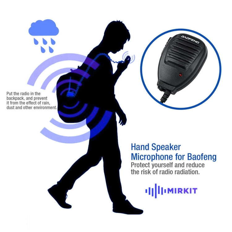 Baofeng Clip-on Speaker Microphone for Walkie Talkies, 3.5mm + 2.5mm Earphone + Mic Plug, Microphone – Durable Build, Easy to Use