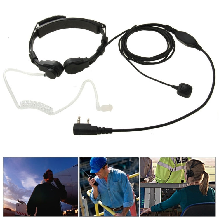 Throat control Transceiver Earpiece Headset for Walkie Talkies, 3.5mm + 2.5mm Plug Default Title