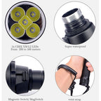 5 x LED White Light Diving Flashlight, 6800 LM, Diving Depth: 150m