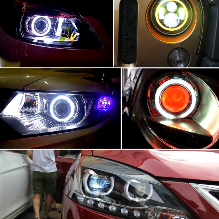 110mm 5W 180LM Angel Eyes Circles Car Headlight COB LED Lights for Vehicles, DC 12-24V, 110mm Blue Light, 110mm White Light