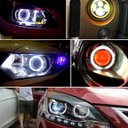 110mm 5W 180LM Angel Eyes Circles Car Headlight COB LED Lights for Vehicles, DC 12-24V, 110mm Blue Light, 110mm White Light