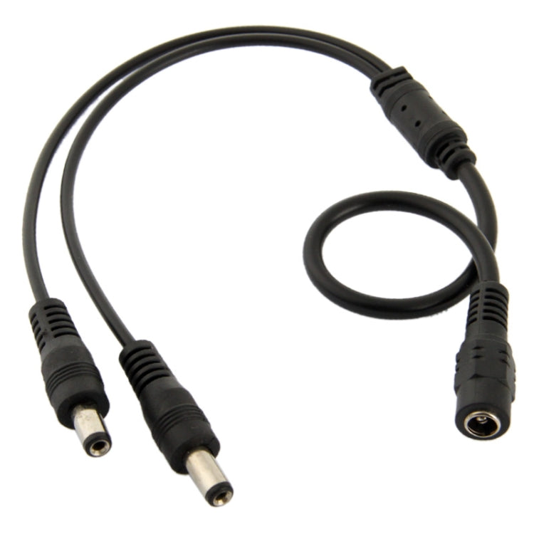 5.5mm x 2.1mm DC Power Female Barrel to 2 Male Barrel Connector Cable for LED Light Controller, Length: 35cm Default Title