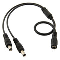 5.5mm x 2.1mm DC Power Female Barrel to 2 Male Barrel Connector Cable for LED Light Controller, Length: 35cm Default Title