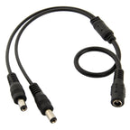 5.5mm x 2.1mm DC Power Female Barrel to 2 Male Barrel Connector Cable for LED Light Controller, Length: 35cm Default Title