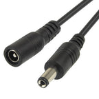 5.5 x 2.1mm DC Power Female Barrel to Male Barrel Connector Cable for LED Light Controller, Length: 1m(Black) Default Title
