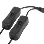 5.5 x 2.1mm Female to 2x Male DC Power Cable Connector with Switch for LED Strip, Length: 30cm