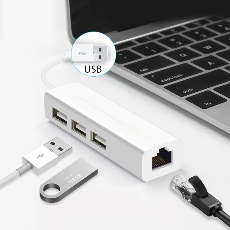 USB 2.0 Ethernet Network Adapter + 3 Ports USB HUB, USB – Durable Build, Easy to Use USB