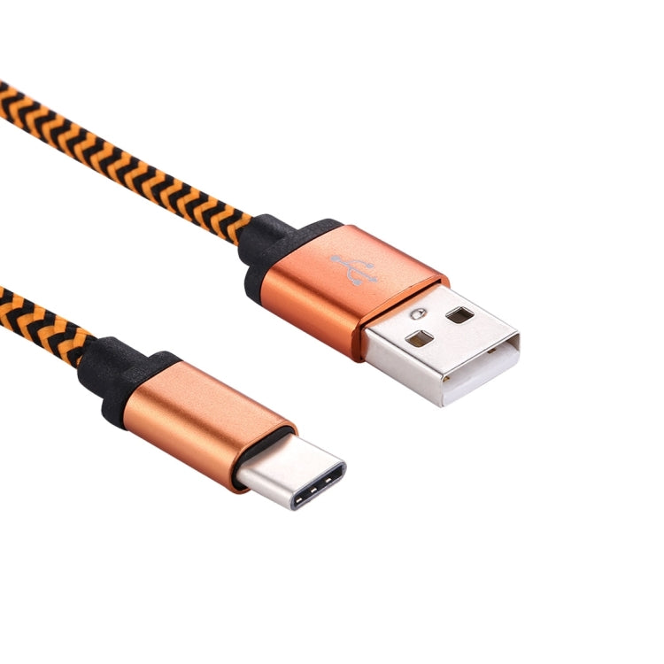 1m Woven Style USB-C / Type-C 3.1 to USB 2.0 Data Sync Charge Cable – Durable Build, Easy to Use Orange
