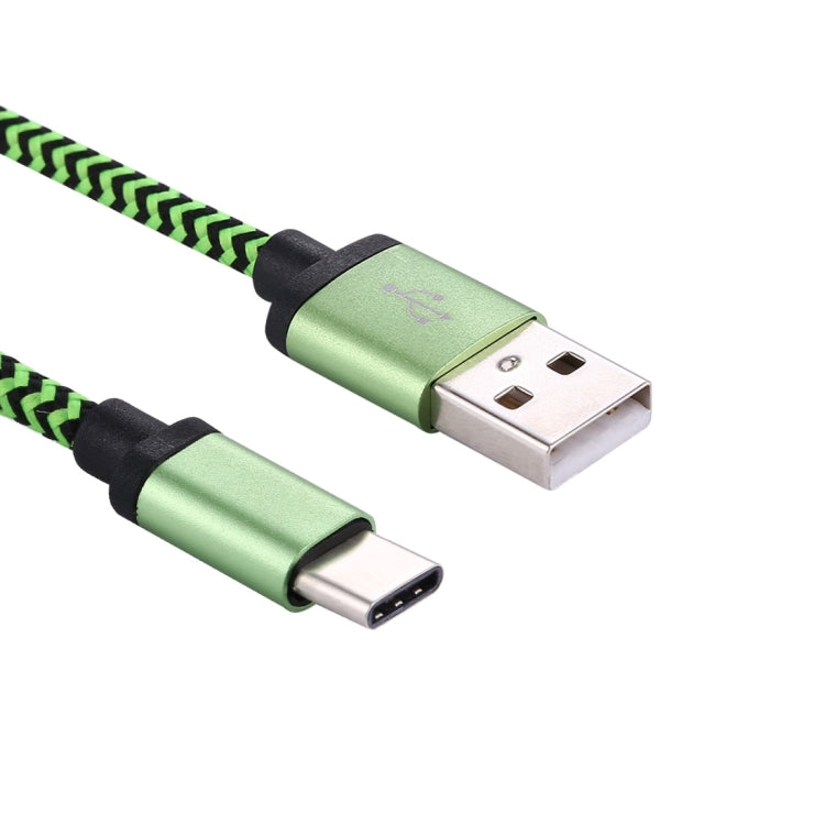 1m Woven Style USB-C / Type-C 3.1 to USB 2.0 Data Sync Charge Cable – Durable Build, Easy to Use Green