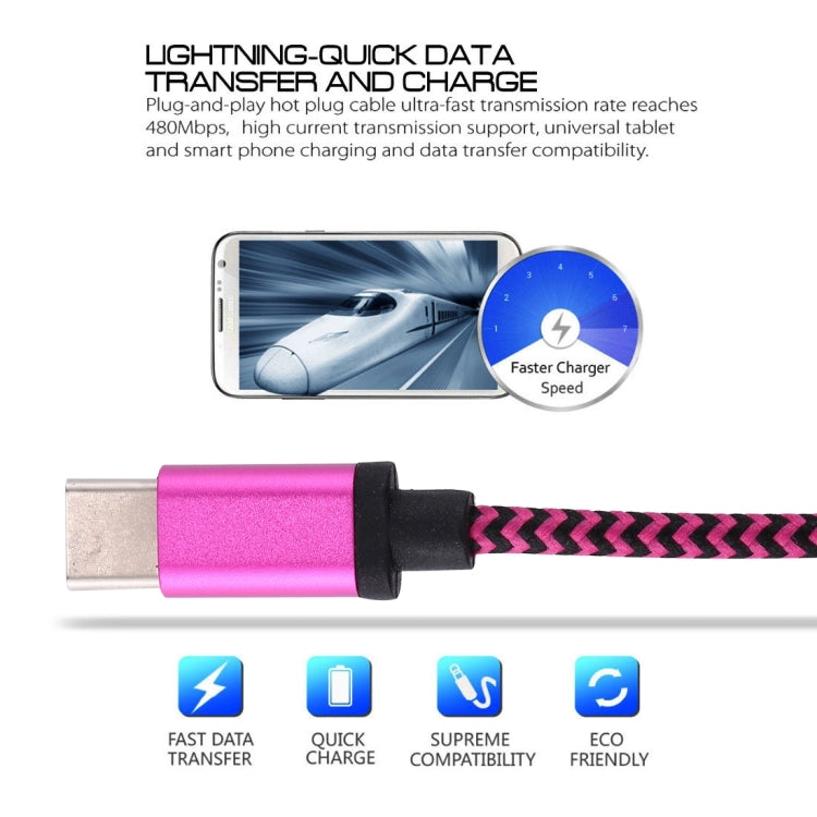 1m Woven Style USB-C / Type-C 3.1 to USB 2.0 Data Sync Charge Cable – Durable Build, Easy to Use