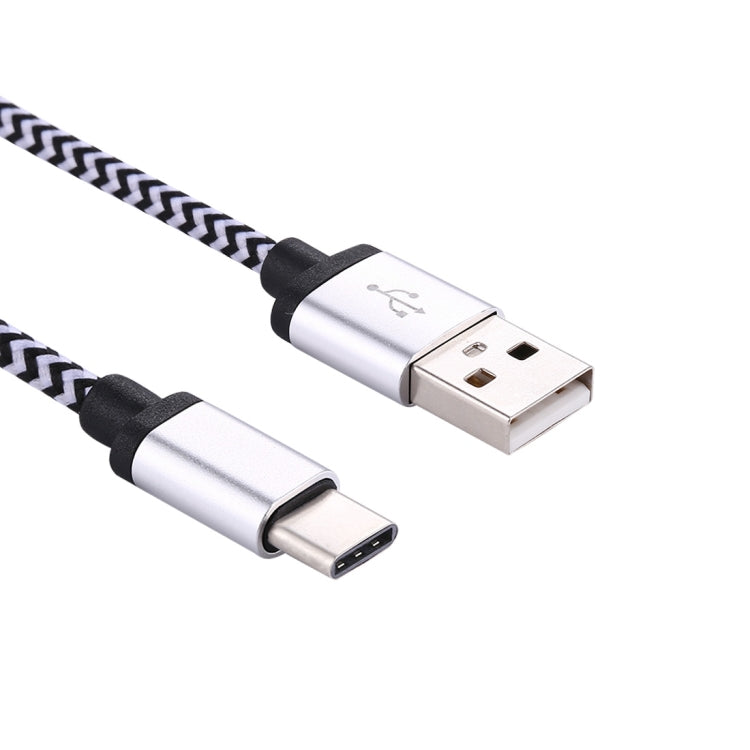 1m Woven Style USB-C / Type-C 3.1 to USB 2.0 Data Sync Charge Cable – Durable Build, Easy to Use Silver