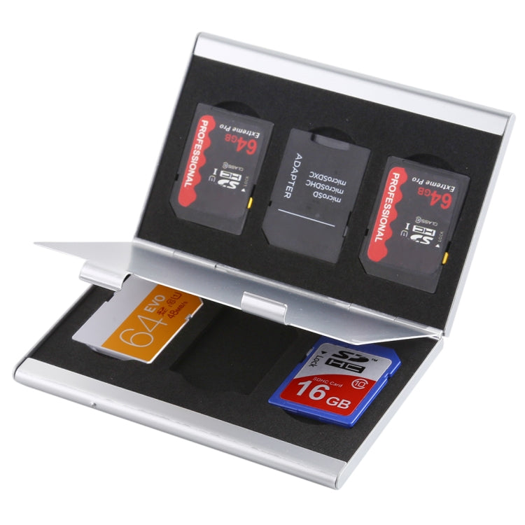 6 in 1 Memory Card Protective Case Storage Box , Size: 92 x 60 x 9mm, 6 PCS – Durable Build, Easy to Use 6 PCS Silver