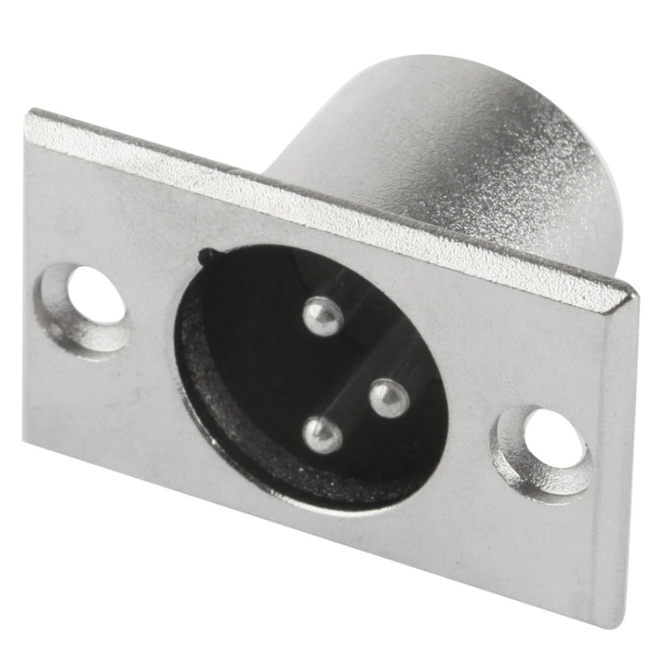 XLR 3 Pin Male Metal Chassis Mount Connector with Locking, Male Plug Male Plug