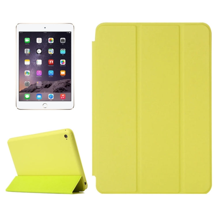 Horizontal Flip Solid Color Leather Case with Holder & Sleep / Wake-up Function for iPad mini 4 Green
