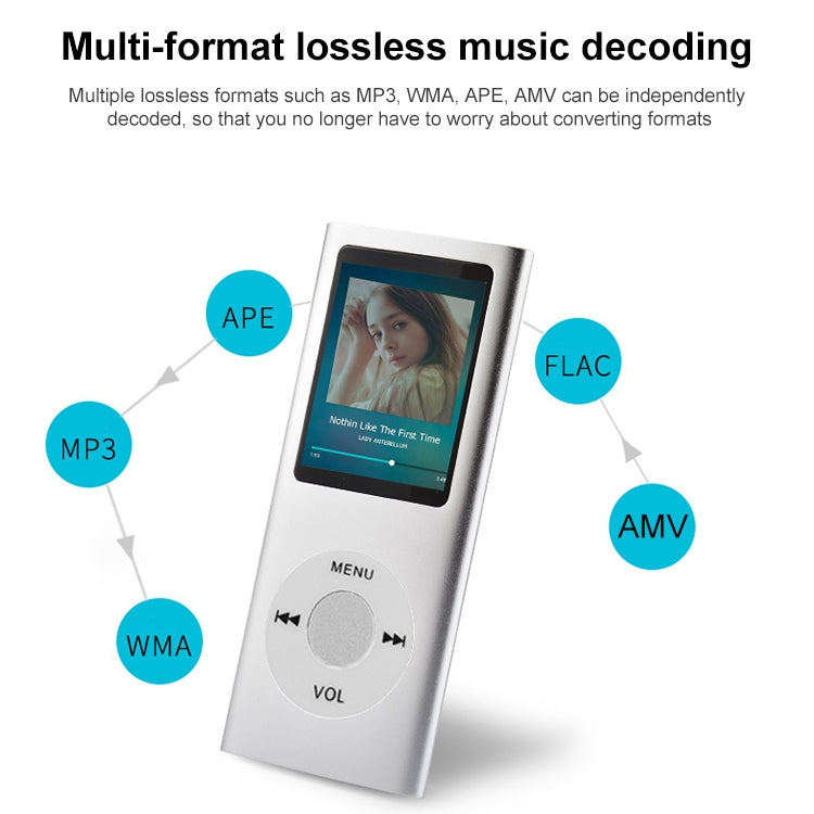 1.8 inch TFT Screen Metal MP4 Player with TF Card Slot, Support Recorder, FM Radio, E-Book and Calendar, MP4 Player – Card Slot