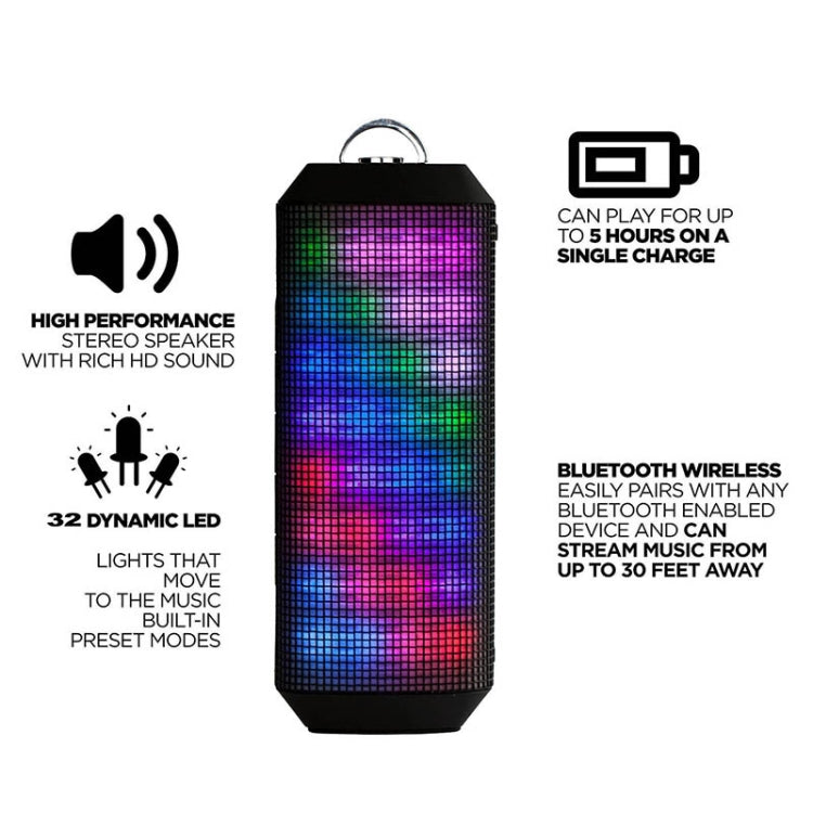 YM-339 Bluetooth Speaker – 2 x 5W Bluetooth Speaker with LED Lights, Support TF Card