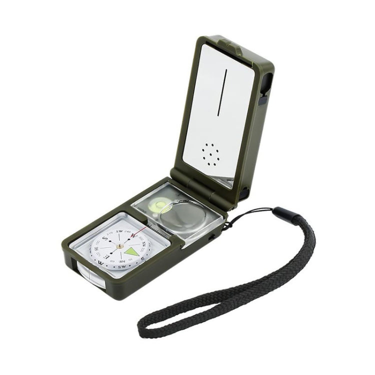 10 in 1 (Thermometer, Hygrometer, LED light, Reflector, Spirit level, Compass, Whistle, Flint, Magnifier, Ruler) Multi-Function Portable Compass, 10 in 1 10 in 1