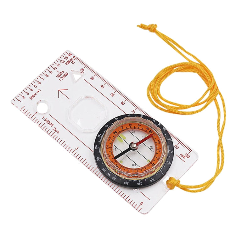 2 in 1 Compass with Map Measuring Ruler Lanyard Emergency Survival Tool, 2 in 1 2 in 1
