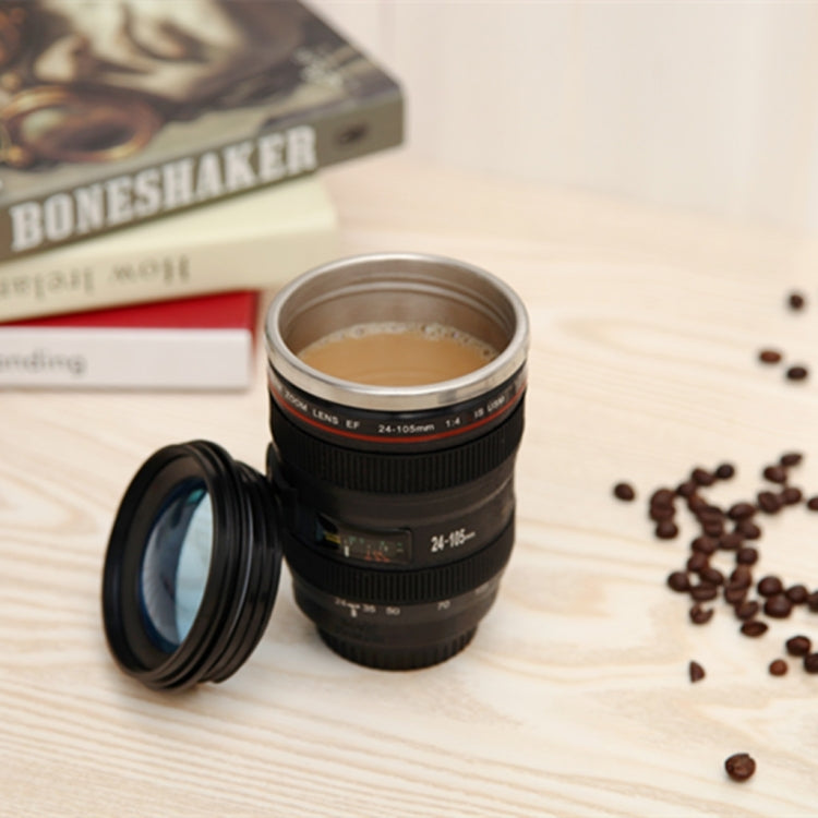 400ML Camera Lens Cup Mug Caniam EF 24-105mm F4 Filter Cup for Coffee Milk Water as Gift, 400ML, Camera Lens Cup 400ML Black