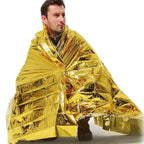 Compact Lightweight Aluminized Windproof Waterproof Emergency Blanket Body Wrap Survival Sheet for Outdoor 140 x 210cm, 140x210cm 140x210cm