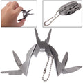 Mini Multi-functional Stainless Steel Pliers Tongs Cutter Knife Tool Kit Key Chain, 5 In 1 5 In 1