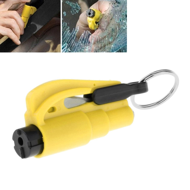 2 in 1 Car Emergency Hammer / Key Chain / Knife Broken Glass Portable Tool, 2 in 1 Black, 2 in 1 Red, 2 in 1 Yellow – Durable Build, Easy to Use 2 in 1 Yellow Yellow
