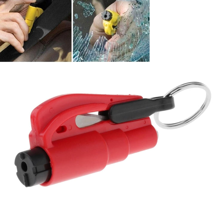 2 in 1 Car Emergency Hammer / Key Chain / Knife Broken Glass Portable Tool, 2 in 1 Black, 2 in 1 Red, 2 in 1 Yellow – Durable Build, Easy to Use 2 in 1 Red Red
