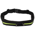Sports Waterproof Elastic Waist Bag Two Pockets Fanny Pack Zip Pouch, Green Green S-OG-4283FG